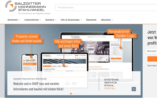 Salzgitter AG: Steel trade gains new web presence